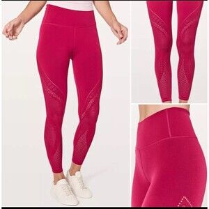 Lululemon Reveal Tight Interconnect 25.5" in Ruby Red Size 6
